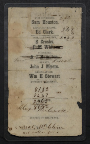 Copy of voting ballot for William Moore