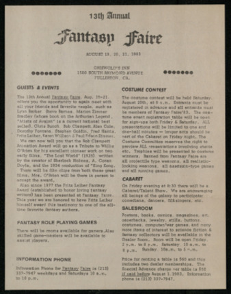 13th Annual Fantasy Faire