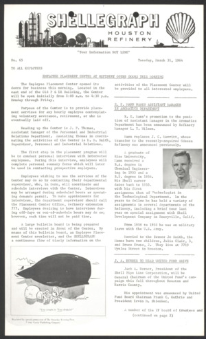 Shellegraph, No. 65, March 31, 1964 