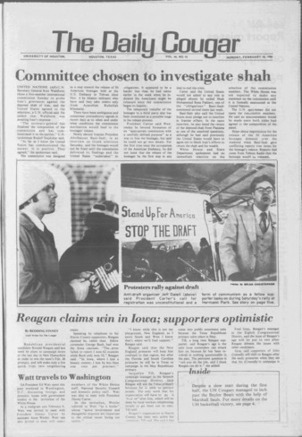 The Daily Cougar. Vol. 46, No. [93], February 18, 1980.