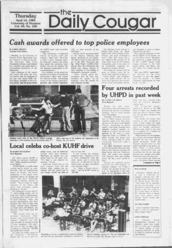The Daily Cougar. Vol. 49, No. 100, April14, 1983.