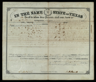 Land grant to the heirs of Daniel McCoy, deceased