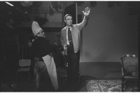 Mr. Rogers and Chef Brockett filming promotion on KUHT