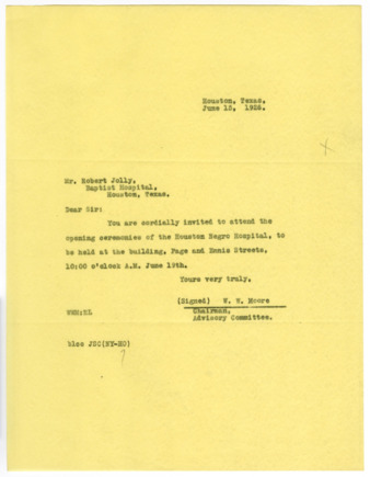 Letter from W. W. Moore to Robert Jolly, 1926 June 15
