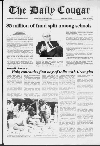 The Daily Cougar. Vol. 48, No. 17, September 24, 1981.