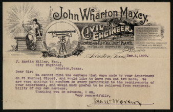 Letter from J. W. Maxey to I. Austin Miller, 1899 December 1