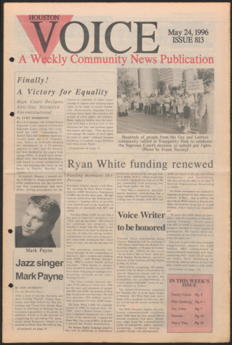 Houston Voice, No. 813, May 24, 1996