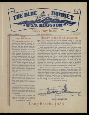 The Blue Bonnet, Vol. 1, No. 5, October 27, 1938