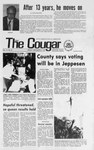 The Daily Cougar. Vol. 39, No. 35, November 3, 1972.