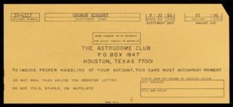 Astrodome Club payment card
