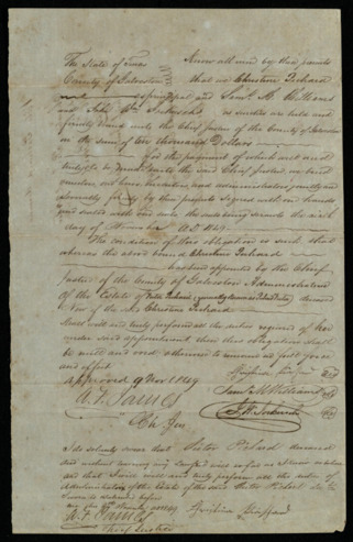 Legal administrator bond, Galveston County