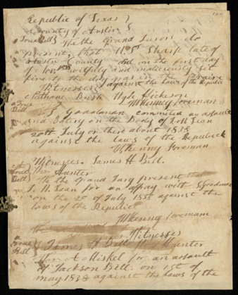 Bill of criminal indictments