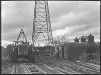 Equipment and people at an oil rig