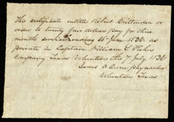 Pay certificate for Robert Crittenden