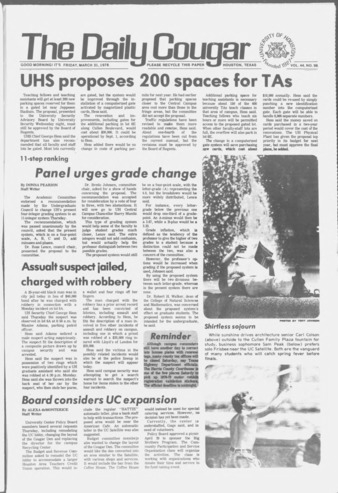 The Daily Cougar. Vol. 44, No. 98, March 31, 1978.