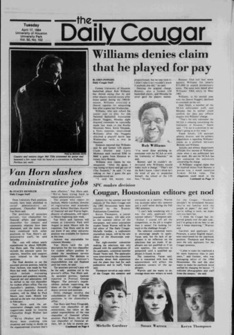 The Daily Cougar. Vol. 50, No. 102, April 17, 1984.