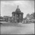 Monument with stairs and a balcony