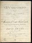 XII Variations pour Flûte et Violon, Op. 3
