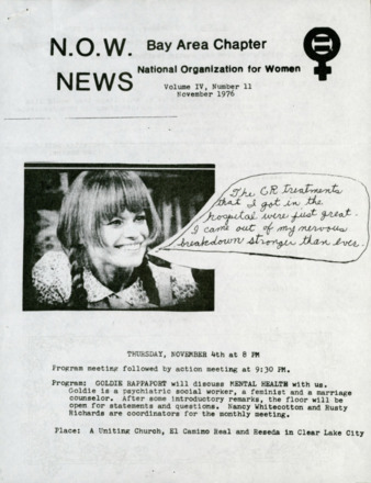 NOW News Bay Area Chapter, Vol. 4, No. 11, November 1976