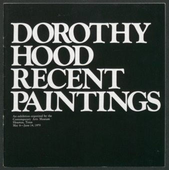 Dorothy Hood Recent Paintings catalog