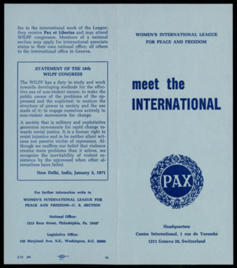 Women's International League for Peace and Freedom