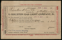 Bill from Houston Gas Light Company to Curtin Hose Company