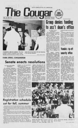 The Daily Cougar. Vol. 39, No. 104, April 24, 1973.