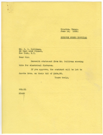 Letter from W. W. Moore to J. S. Cullinan, 1926 June 14