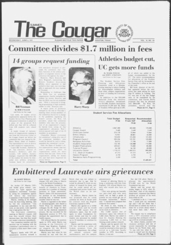 The Summer Cougar. Vol. 45, No. 139, June 6, 1979.