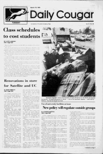 The Daily Cougar. Vol. 51, No. 88, March 19, 1985.