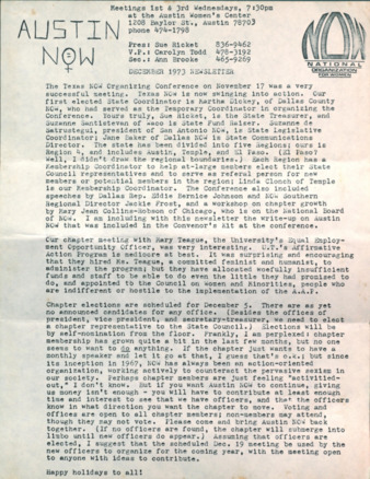 Austin NOW, December 1973