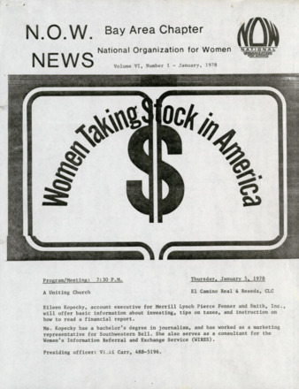 NOW News Bay Area Chapter, Vol. 6, No. 1, January 1978