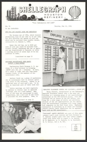 Shellegraph, No. 76, May 12, 1964 