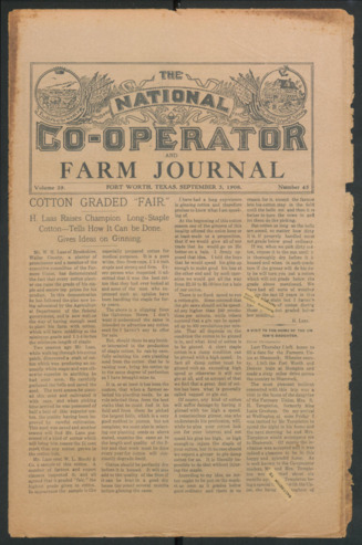 The National Co-Operator and Farm Journal, Vol. 29, No. 45, September 3, 1908