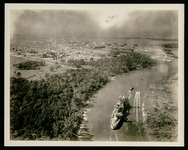USS Houston (CA-30) in Ship Channel, taken from the air