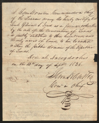 Discharge papers for Edward S. Jones