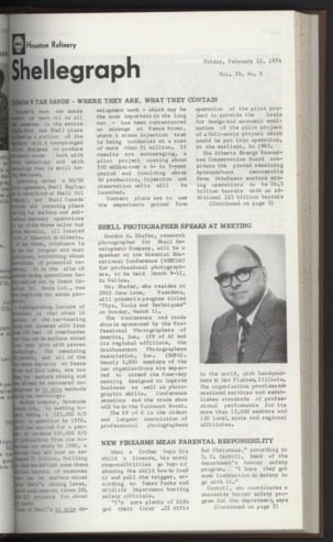 Shellegram, Vol. 39, No. 8, February 22, 1974