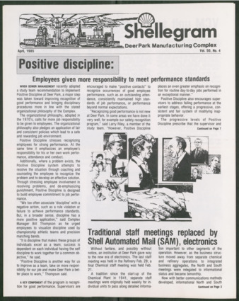 Shellegram, Vol. 50, No. 4, April 1985