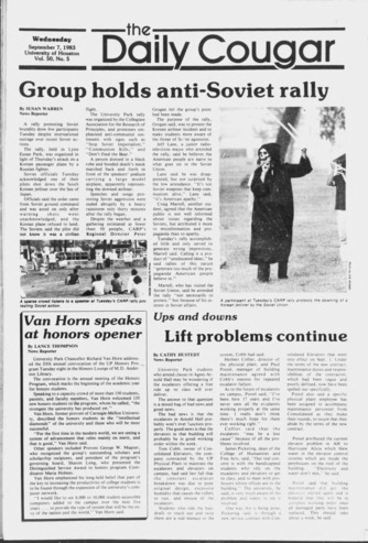 The Daily Cougar. Vol. 50, No. 5, September 7, 1983.
