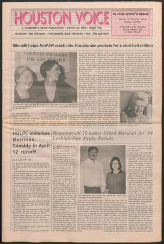 Houston Voice, No. 700, March 25, 1994