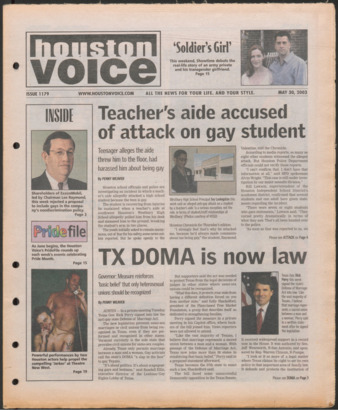 Houston Voice, No. 1179, May 30, 2003