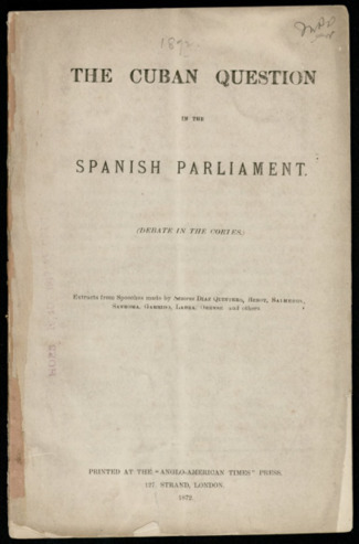 The Cuban question in the Spanish parliament