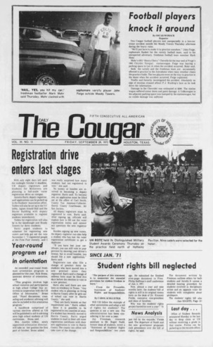 The Daily Cougar. Vol. 39, No. 15, September 29, 1972.