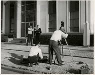 Ernest Brock and Jim Bauer on location at the Dallas ISD Administration Building