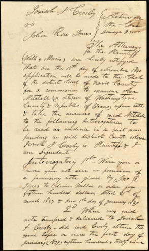 Court document in Crosby v. Jones