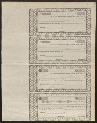 Set of four printed, unrecorded promissory notes
