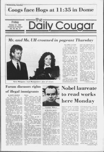 The Daily Cougar. Vol. 49, No. 31, October 22, 1982.
