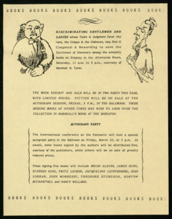 The Fifth International Conference on the Fantastic in the Arts, Autograph Party and Book Sale