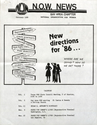 NOW News Bay Area Chapter, February 1986