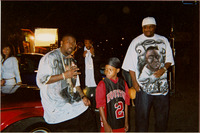 Trae, Lil' Pat, and HAWK in R.I.P. Fat Pat T-shirt